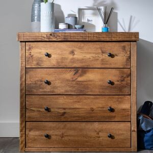 Derwent Chest Of Drawers - 4 - Rustic Pine - Wooden   Funky Chunky Furniture  - Funky Chunky Furniture