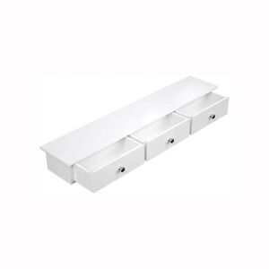 SONGMICS White Wall-Mounted Floating Shelf with Drawers
