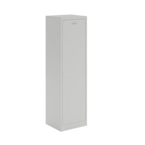 Bisley Steel clean and dirty locker with 1 shelf - grey with grey door