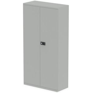 Qube by Bisley Stationery 1850mm 2-Door Cupboard Goose Grey With Shelves