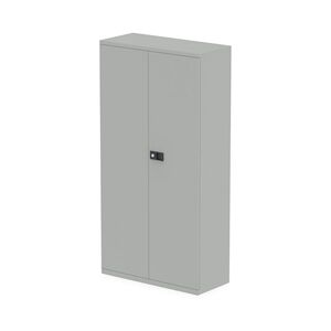 Qube by Bisley 1850mm 2-Door Cupboard Goose Grey With Shelves