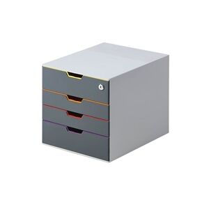 Durable Varicolor Safe 4 Drawer Box with Lockable Top Drawer - 760627