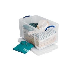 Really Useful 84L Plastic Storage Box W710xD440xH380mm Clear