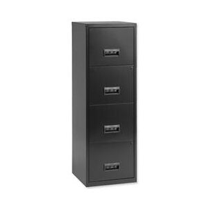 Pierre Henry Filing Cabinet Steel Lockable 4 Drawers A4 Black - 095057