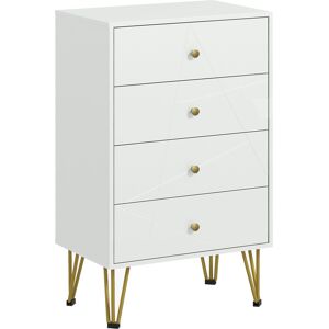 HOMCOM Bedroom Dresser: 4-Drawer Chest with Hairpin Legs, Stylish Storage Solution