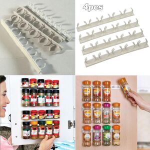 SEEQS 4PCS  Cabinet Spice Wall Rack Storage Plastic Kitchen Organizer Door Hooks