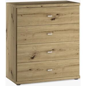 John Lewis Elstra Wide 4 Drawer Chest of Drawers - Bianco Oak - Unisex