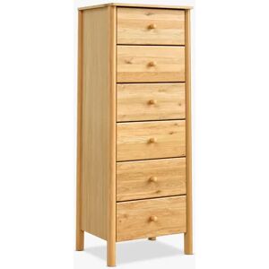 John Lewis Spindle 6 Drawer Tallboy Chest - Oak - Unisex