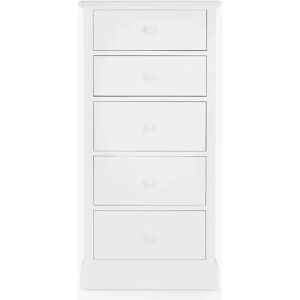 Laura Ashley Ashwell Tall 5 Drawer Chest, White - White - Unisex