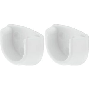 Gas N Pow3r White Rail End Supports Brackets for use with Oval Wardrobe Rails Poles 20mm (2)