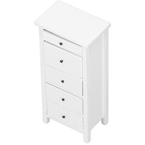 FOLOSAFENAR 1:12 Dollhouse Drawer, Sturdy White Elegant Delicate Miniature Chest Of Drawers for Sleeping Room Decoration