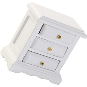 TOYANDONA 1pc Dollhouse Chest of Drawers Miniature Cabinet Dollhouse Flower Stand Dollhouse Bedroom Furniture Miniature Furniture Bedside Cabinet Mini Rack Bedside Table White Wooden