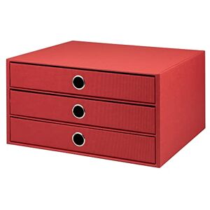 Rössler Papier Rössler SOHO 3 Drawer Filing Storage Box for A4 - Red