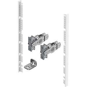 HETTICH 9257617 AvanTech You Front Connector Frame H 187 Inner Front Profile for Drawers, Steel/Plastic, White, Silver