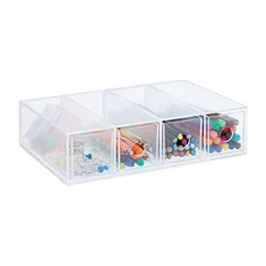 Relaxdays Plastic Organiser Box, 6 x 25 x 17.5 cm