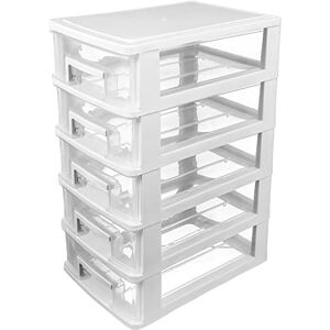 NUOBESTY Storage Container Case Stackable Small Storage Drawers Storage Tower Organizing Drawers Drawer Dividers for Clothes Storage Crates Drawer Type Closet Chest of Drawers White Desk