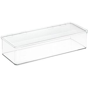 InterDesign iDesign Cabinet/Kitchen Binz Kitchen Storage Container, Stackable Plastic Storage Boxes for the Kitchen, Clear