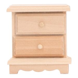 Tissting Dollhouse Bedside Table,Wooden Drawer Cabinet Dollhouse Decorations 1/12 Mini Furniture Micro Landscape Life Scene Simulation Accessories Toy for Bedroom Home Decor