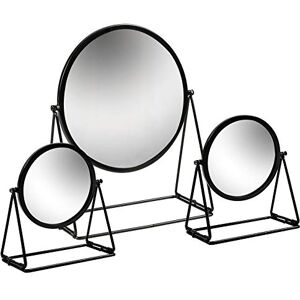 Harbour Housewares 3 Piece Dressing Table Vanity Mirror Set - Free Standing Tabletop Makeup Cosmetic Mirror - 2 Sizes - Black