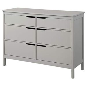 Angel Line Lauren 6 Drawer Double Dresser, Gray