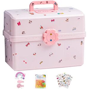 Geteawily hair accessories organiser Storage Boxes - Hair accessory Organiser Girls Children's - Baby Head Rope Hair Pin Craft Organiser Portable Storage Box Jewellery Box for Hair BandsClips Organiser