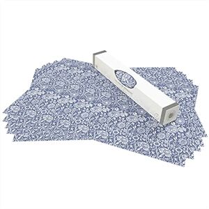The Master Herbalist Fragrant LAVENDER Scented Drawer Liners in BLUE William Morris Design Pack of 5 Sheets (ROLLED) Contains LAVENDER Essential Oil Made in UK