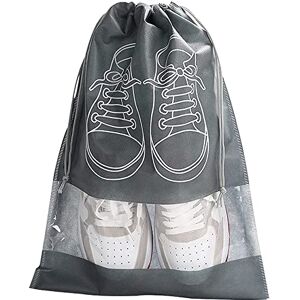 Generic Shoes Storage Organizer Bags Travel Portable Closet Bag Watertight Dust-Proof Drawstring Design Pocket Clothing Shoes Hanging Bag,Grey,S