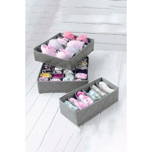 Living and Home 3pcs Non-woven Fabric Underbed Storage Box Set Underwear Organiser