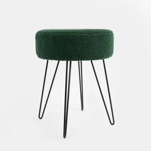 OHS Teddy Stool Boucle Hairpin Round Home Seat Cushioned Foot Rest