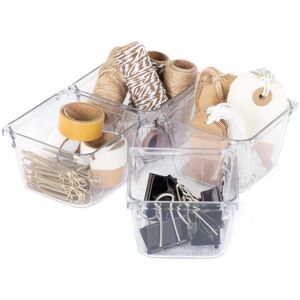 LIVIVO Clear Stackable Storage Organisers - Set of 4