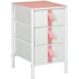 HOMCOM Chest of Drawers Cloth Organizer with 3 Fabric Drawer Metal Frame