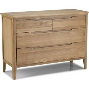 Archers Keswick 4 Drawer Oak Wooden Wide Chest of Drawers Assembled