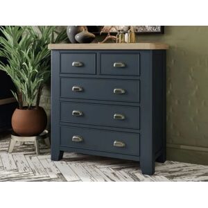 ASC Hudson Oak and Blue 32 Drawer Chest of Drawers