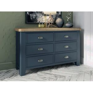 ASC Hudson Oak and Blue 33 Drawer Chest of Drawers