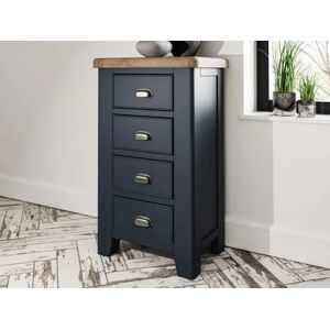 ASC Hudson Oak and Blue 4 Drawer Chest of Drawers