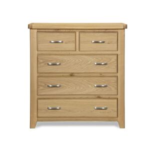 ASC Selkirk 32 Oak Wooden Chest of Drawers Assembled