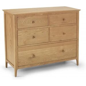 Archers Windermere 5 Drawer Oak Wooden Wide Chest of Drawers Assembled