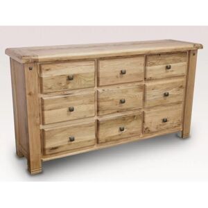 ASC Balmoral 9 Drawer Oak Wooden Chest of Drawers Assembled