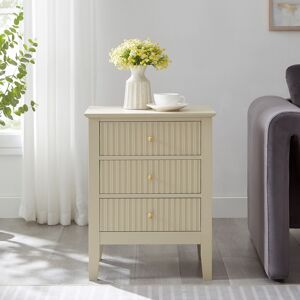 3 Drawer Bedside Table - Hales Taupe Range Material: Manufactured Wood, metal