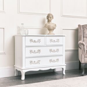 Antique White 4 Drawer Chest of Drawers - Pays Blanc Range Material: Wood
