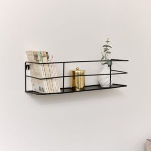 Black Metal Wire Wall Shelf - 56cm Material: Metal