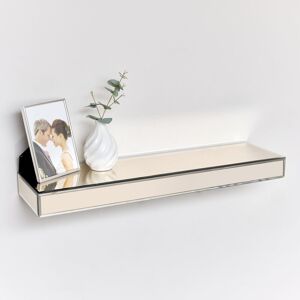 Champagne Mirrored Floating Wall Shelf Material: Glass