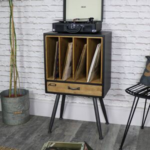 Industrial Retro Style Vinyl Record Storage Cabinet Material: Wood / Metal