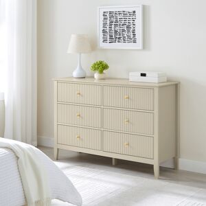 Large 6 Drawer Chest of Drawers - Hales Taupe Range Material: Manufactured Wood, metal