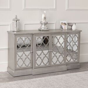 Large Silver Mirrored Sideboard - Sabrina Silver Range Material: Wood, Glass, Metal