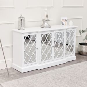 Large White Mirrored Sideboard - Sabrina White Range Material: Wood, Glass, Metal