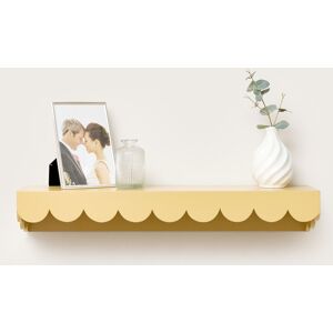 Mustard Scalloped Wall Storage Shelf - 61cm Material: Wood