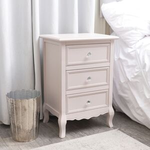 Pink 3 Drawer Bedside Table - Victoria Pink Range Material: Wood, resin, metal