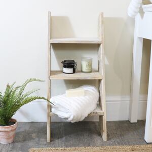 Rustic Wooden Ladder Shelf Unit Material: Wood