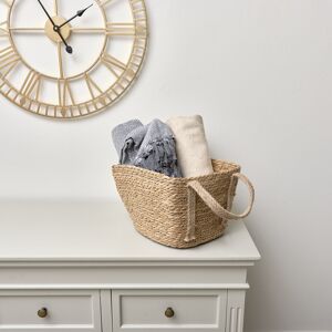 Rustic Woven Storage Basket with Handles - Large Material: Seagrass, rope